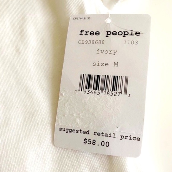 Free People All Mine Open Back Tee in Ivory NWT - Picture 9 of 12
